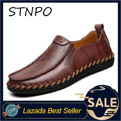 STNPO 2023 หนังแท้แฟชั่นผู้ชายรองเท้า Loafer ขับรถผู้ชายรองเท้าส้นแบนนุ่มรองเท้าหนังนิ่มระบายอากาศเรียบสวมใส่ง่ายรองเท้ารองเท้าผู้ชายสำหร