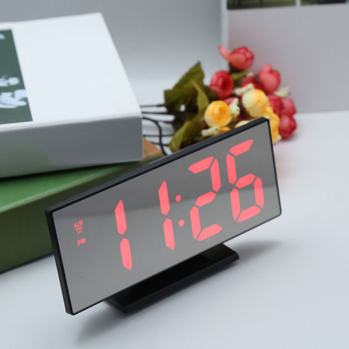 worth-buy-นาฬิกากระจกมองนาฬิกาปลุก-led-ดิจิตัล6สีแสดงเวลาแบบมัลติฟังก์ชั่-led-deskreloj-despertador