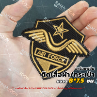 อาร์มป้าย AIR FORCE BLACK AND GOLD ตกแต่งเสื้อผ้าและกระเป๋า