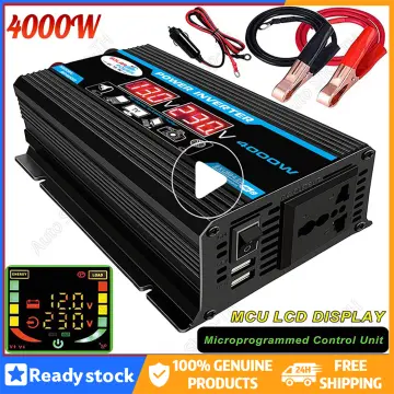 Car Inverter 12V To 220V 4000W Converter Dual USB Auto LED Voltmeter  Converter 12V Transformer Modified Sine Wave Inverter