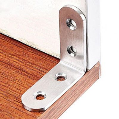 ♀✒❅ 10Pcs Useful Corner Bracket Small Stainless Steel Right Angle Brace Eco-friendly L-shaped Shelf Stand Corner Brace for Furniture