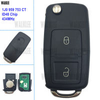 WALKLEE 1J0 959 753 CT 1JCT Remote Key suit for VWVOLKSWAGEN Bora Polo Golf MK4 Transporter 434MHz with ID48 Chip