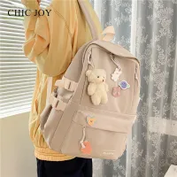 CJOY neu Oval set/cute bag shoulder bag back new model school bag female big capacity cloth Color Floor school bag no dangle bag non-