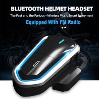 ✠ Motorcycle Helmet Headset Wireless Bluetooth Headset with Microphone FM Radio Waterproof Handsfree call Kit Stereo Music Player