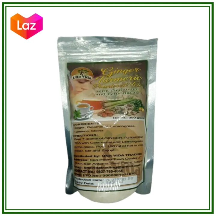 UNA VIDA GINGER TURMERIC POWDERED TEA WITH CALAMANSI, LEMONGRASS AND