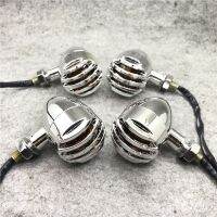 4PCS Universal ABS Motorcycle Turn Signal Light Chrome Bullet Indicator Lamp For Harley Chopper Cafe Racer Honda Yamaha Suzuki