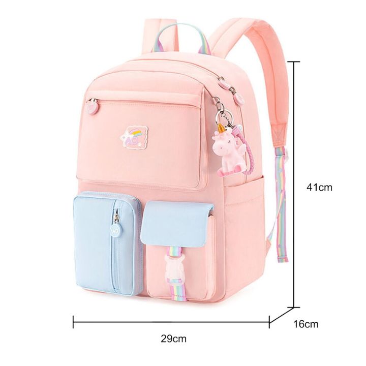 student-backpacks-hit-color-middle-school-girl-daypack-rucksack-with-pendant