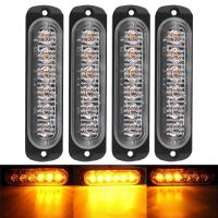 1x รถบรรทุก12V 24V 6smd LED ไฟเตือน Strobe ไฟกระพริบ Light Bar รถ Beacon Amber สีเหลืองสีขาว Traffic Light