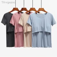 ✲✴ Gravidez enfermagem t-shirt camisas de maternidade mangas curtas tops amamentação sarja tecido macio roupas mulheres grávidas Tees verão