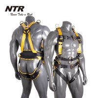 Rock Climbing Harness เข็มขัดนิรภัยแบบเต็มตัวพร้อมอุปกรณ์ป้องกันการทำงานทางอากาศ5 D-Ring สากล