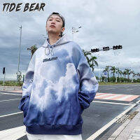 TIDE BEAR สเวตเตอร์แบบสวมหัวเทรนด์สไตล์อิดโรยเสื้อมีเชือกผูกแบบวัยรุ่นเสื้อแจ็คเก็ตลำลองใหม่ไล่ระดับสีเสื้อมีฮู้ดสำหรับผู้ชายตามสมัยนิยม