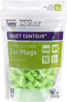 Flents Foam Ear Plugs, 55 Pair for Sleeping, Snoring, Loud Noise, Traveling, Concerts, Construction, &amp; Studying, Contour to Ear, NRR 33, Green, Made in the USA 55 Pair Green