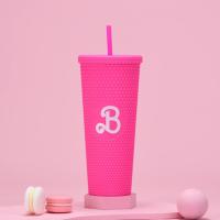 Barbie Movie Peripheral Accompanying Cup 750ml Acrylic Pink Cup Barbie Straw With Water D0V6