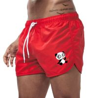 Holiday Discounts Summer Mens Board Shorts Panda Printing Beach Style Casual Fitness Breathable Training Drawstring Loose Male Sport Pants