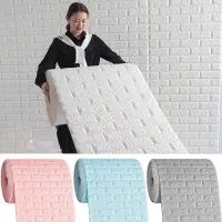 70cm*1m 3D Self-Adhesive Wallpaper Continuous Waterproof Brick Wall Stickers Living Room Bedroom Childrens Room Home Decoration