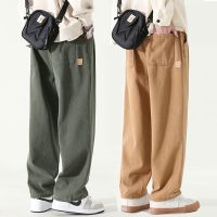 NSMKW MALL M-4XL Korean Size Wide Legs Straight Cut Plain Fashion Pants Men Seluar Slack Lelaki