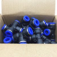 100pcs/pack PE Pneumatic fittings T type 3-way for 4mm 6mm 8mm 10mm 12mm tube Pipe Fittings Accessories