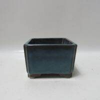 Ceramic Colorful Square Bonsai Pot Flower Succulents Plant Small Vase Garden กระถางบอนไซ ก.9.5x9.5 cm ส.6.7 cm