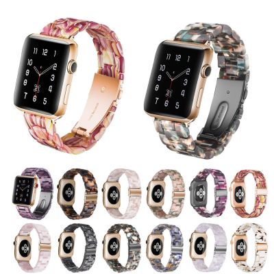 ♤ สายนาฬิกาสำหรับ Apple Watch Series 4 3 2 1 สายนาฬิกาเรซินทดแทนสำหรับ iWatch 38mm 40mm 42mm 44mm สายรัดข้อมือ