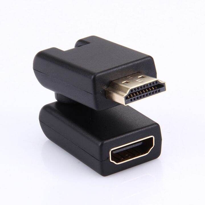 hdmi-อะแดปเตอร์หมุน360องศาตัวผู้เป็นตัวเมีย19พิน-ชุบทอง