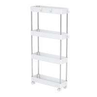 ชั้นวางของพลาสติก 4 ชั้น มีล้อ KECH NIFTY 40X13X85 ซม. สีขาว4-TIER ROLLING STORAGE CART KECH NIFTY 40X13X85CM WHITE **สามารถออกใบกำกับภาษีได้ค่ะ**