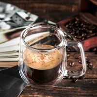 Double Walls Glass Coffee Cup Heat Resistant Glass Mug 250ml [Christmas GIFT]