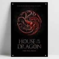 Hiasan Dinding Rumah โปสเตอร์ Game Of Thrones ภาพวาดรูปกระป๋องผับป้ายบาร์โลหะป้ายดีบุก