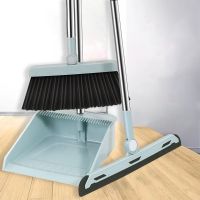 3 in 1 Broom and Dustpan Set for Home with Floor glass Sweeper, Indoor Combo Upright Dust Pans with Long Handle Angle Sweep Set