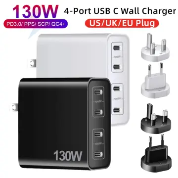 USB C Wall Charger, Shargeek GaN Charger, 100W 4-Port Fast Charging Station  for iPhone 14, PD 3.0 PPS, MacBook, iPad, Samsung, Laptop, and More 