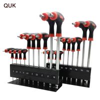 QUK T-Handle ประแจหกเหลี่ยม10ชิ้นชุดประแจอัลเลนกุญแจท็อกบอลไขควงน็อตสกรูสำหรับซ่อมรถยนต์เครื่องมือมือ