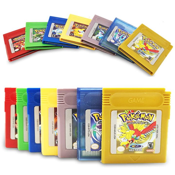 การ์ดเกม-pokemon-gbc-16บิตการ์ดคอนโซลตลับเกมวิดีโอสำหรับเกมคลาสสิกเกมสะสมรุ่นภาษาอังกฤษที่มีสีสัน