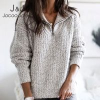 Vintage Solid Pullover Oversized Loose Knitted Jumpers Europe Zipper Turtleneck Sweater Casual Pullover Tops Streetwear 2021