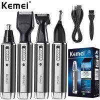 ?Gratis Ongkir + ปลาค็อด?Kemei 4 In 1อุปกรณ์ดูแลจมูกและหูเครื่องโกนหนวดไฟฟ้าแบบชาร์จได้เครื่องโกนหนวดและผมส่วนบุคคลสำหรับผู้ชาย KM-6630เครื่องตัดแต่งผมไฟฟ้า