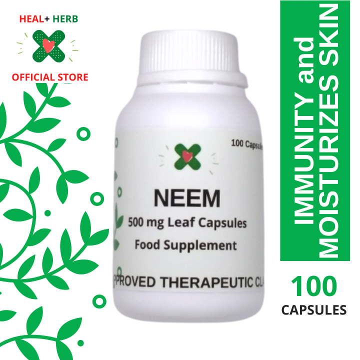 Pure Neem Herbal 100 Capsules for Hair health, Oral health, Liver and