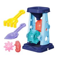 Childrens Beach Sand Toys Set Sand Wheel Toy Set With Spade Rake 2 Shape Molds Kids Outdoor Play Toy