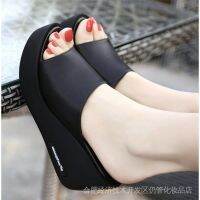 COD DSFGRTUTYIII Quick Shipment Ready Stock Heightening Slope Heel Ladies Sandals Student Anti-Slip Summer 2022 New Style High-Heeled Thick-Soled Flip-Flops Outer Wear Womens