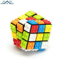 ของเล่นเกมปริศนาเก็บก้อนสติกเกอร์เนียนคิวบิกความเร็ว3X3X3สำหรับเด็ก