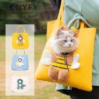 ♞ กระเป๋าใส่สุนัข ผึ้ง Canvas Travel Carriers สำหรับสุนัขขนาดเล็ก Cat Outdoor Puppy Outcrop กระเป๋าสะพาย Single Comfort Sling Handbag