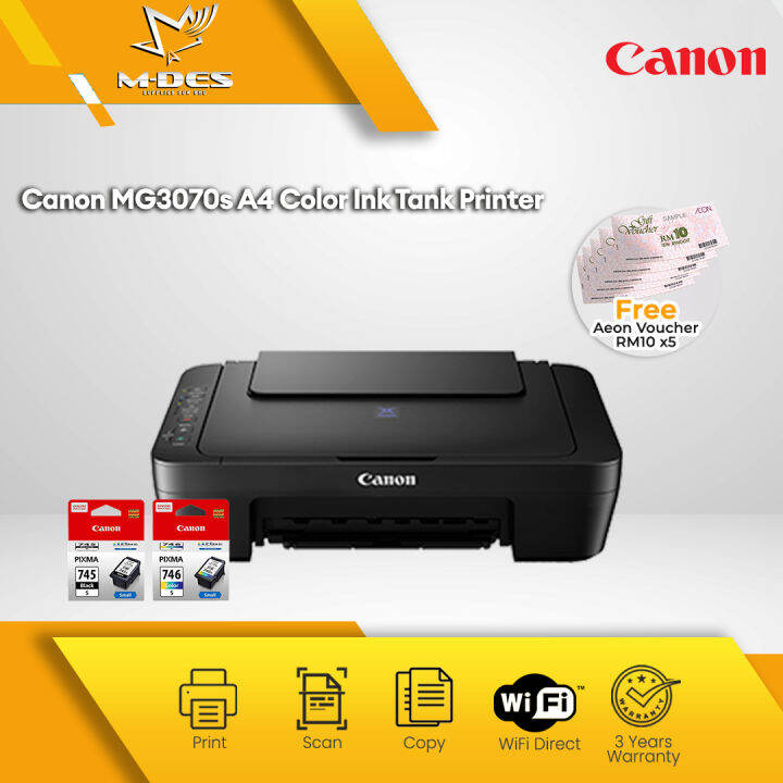 [FREE RM50 AEON] Canon MG3070S PIXMA All In One Color A4 InkJet Printer ...