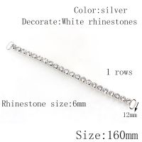 【cw】 2pcs/lot 160MM Single Row Rhinestone Chain Bikini Connectors/Buckle Reinforcement Of Flat Chains Metal Crystal Bikini Buckle ！