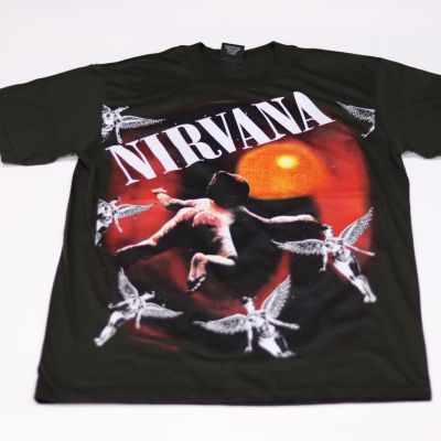วงร็อค เสื้อวง Nirvana งานใหม่ผ้าฝอก สไตล์วินเทจ S-5XL เสื้อยืด