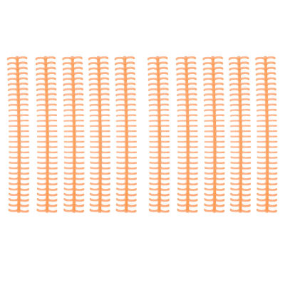 10Pcs Binding Spirals Coils Combs 30 Holes Plastic Strip For Loose Leaf 1/2in Diameter Orange