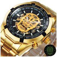 WINNER Automatic GOLD Watch Men Fashion Strap Skeleton Mechanical Skull Watches Top Brand Luxury Dropshipping Wholesale