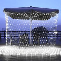 Christmas LED String Fairy Lights Net Mesh Curtain Xmas Wedding Party Outdoor Indoor Waterproof Lamp 220V/110V EU/US Plug Power Points  Switches Saver