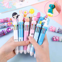 1แท่งสีสุ่ม ปากกาลูกลื่น ปากกาการ์ตูนแฟชั่น ปากกาแบบ 10 สี เครื่องเขียนสำหรับนักเรียน 0.7mm