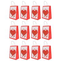 12pcs Heart Pattern Gift Handbags Valentines Day Gift Bags Mothers Day Gift Bags