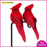 JIYAN2866 4PCS สีแดงเเดง แบบจำลองนกจำลอง 13เซนติเมตร 4เซนติเมตร 5เซนติเมตร ขนโฟม รูปปั้นนกแก้วเทียม สีสดใสสดใส ปาร์ตี้ซัพพลาย นกปลอมพร้อมคลิป ในร่มกลางแจ้ง