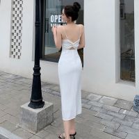 Summer back to kink hollow-out the skirt with shoulder-straps three color close sister long dress skirt waist straight