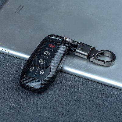 （ใหม่）ใหม่คาร์บอน ABS กรณีกุญแจรถ Fob ปกคลุมสำหรับฟอร์ดฟิวชั่น Mondeo มัสแตง F-150 Explorer ขอบ2015 2016 2017 2018อุปกรณ์เสริมในรถยนต์