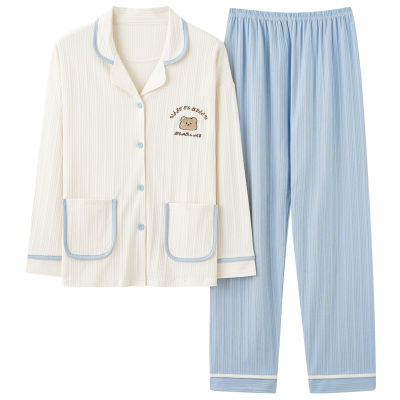 Spring Women Pajamas Set Long Sleeve Turn-down Collar Pyjamas Femme Plus Size M-3XL Female Homewear Clothing